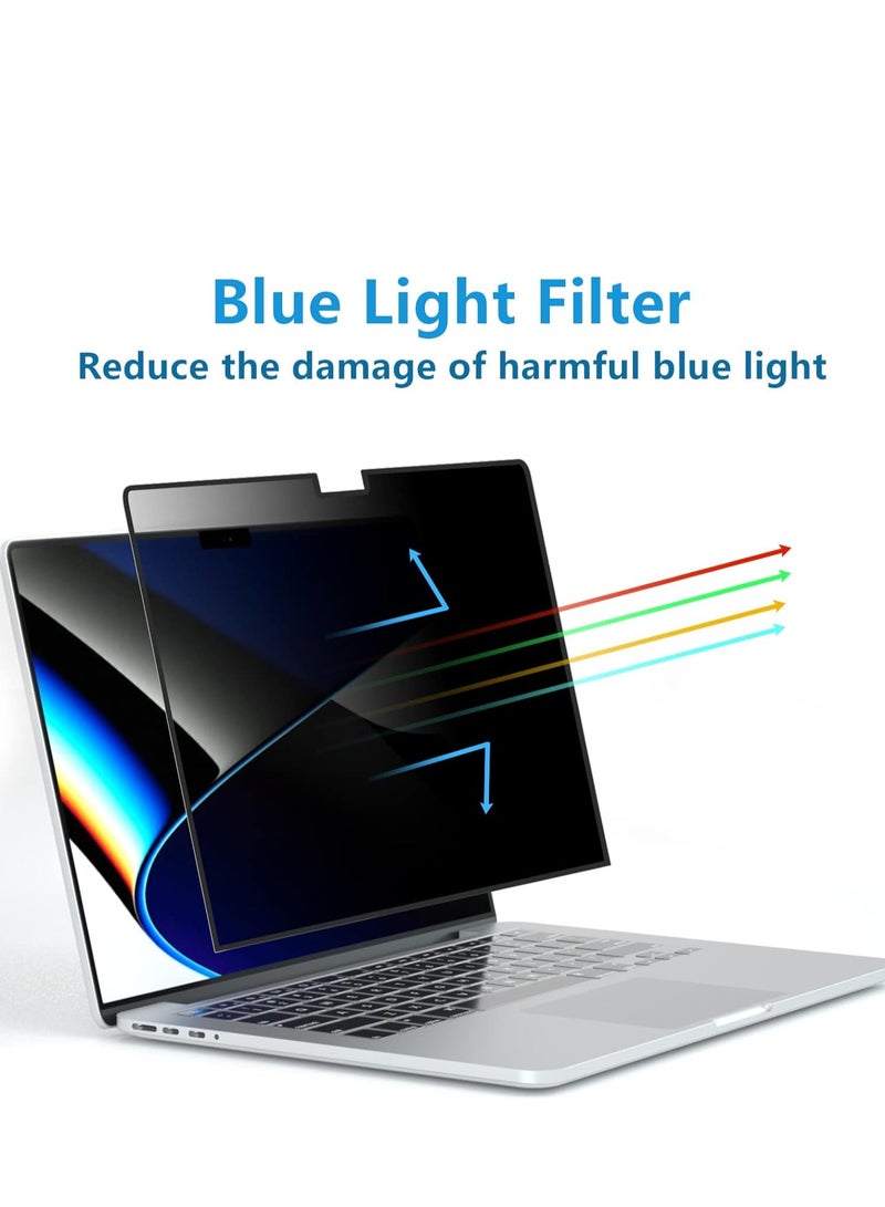 Magnetic Privacy Screen for MacBook Pro 14 Inch(2021-2024 M1--M4) - Mac Privacy Filter Screen Protector Anti-Scratch, Removable, Snap-On, Anti Glare Blue Light Screen Protector (A3112/A3185/A3401/A2442/A2779/A2918/A2992) - Image 3