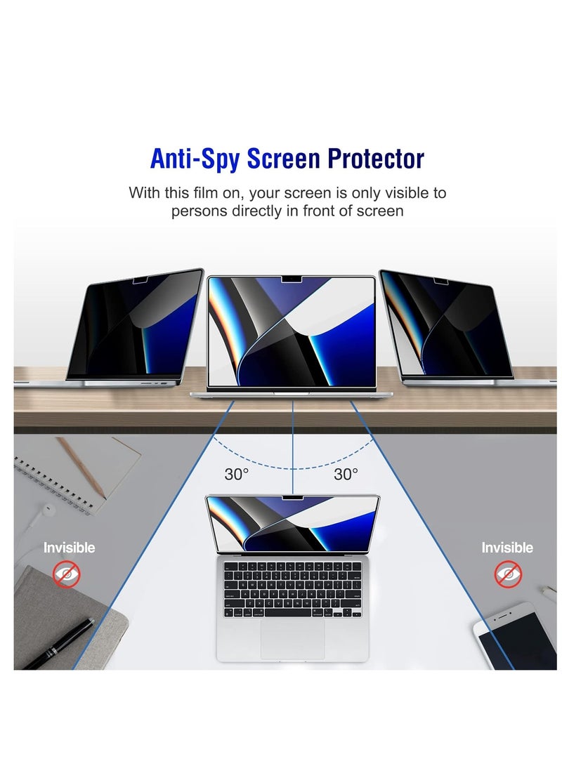 Magnetic Privacy Screen for MacBook Pro 14 Inch(2021-2024 M1--M4) - Mac Privacy Filter Screen Protector Anti-Scratch, Removable, Snap-On, Anti Glare Blue Light Screen Protector (A3112/A3185/A3401/A2442/A2779/A2918/A2992) - Image 4