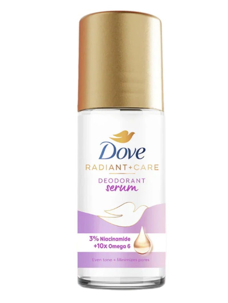 Dove Radiant + Care Deodorant Serum 45ml – 3% Niacinamide + 10X Omega 6, Brightening, Nourishing Care & Long-Lasting Freshness - Image 1