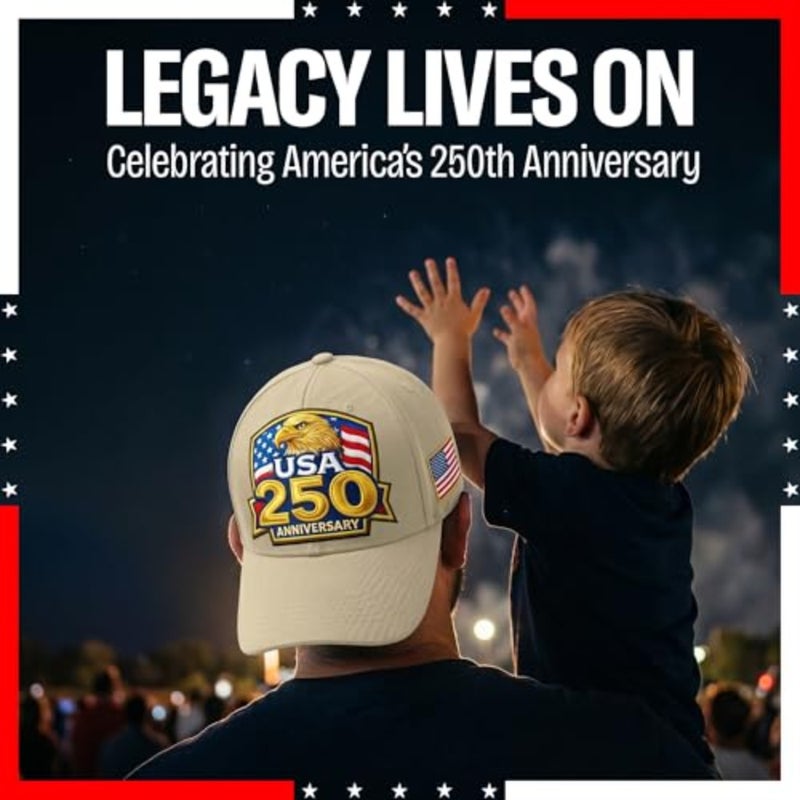 250th Anniversary USA Hat Gold Bald Eagle and Flag America 250 Anniversary Embroide Baseball Cap 4th of July Hats - Image 5