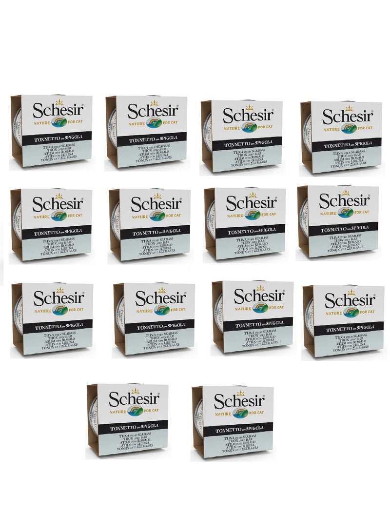 Schesir 14PC  Cat Wet Food-Tuna With Seabass 85g - Image 1