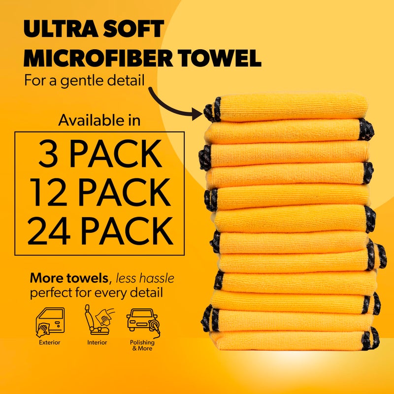 Chemical Guys Professional Grade Premium Microfiber Towels for Cars, Gold, 16" x 16", Ultra-Soft and Scratch-Free Car Detailing Cloths for Trucks, Motorcycles, and More - 12 Pack - Image 2