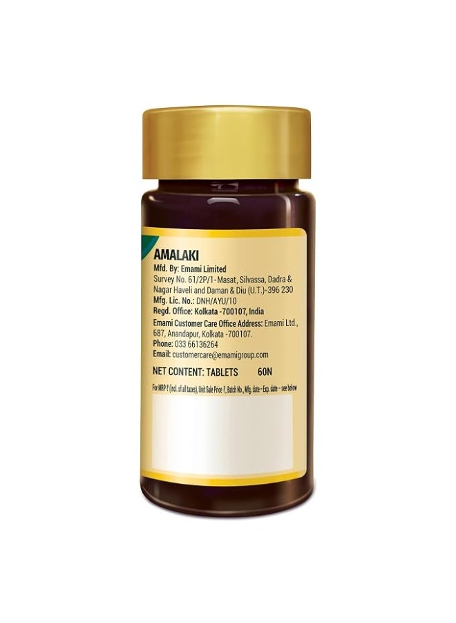 Zandu Amalaki Tablets with 100% Pure Amalaki Extract for Enhanced Immunity & Wellness | Rich in Vitamin C & Antioxidants | Promotes Skincare & Haircare | 100% Safe & Vegetarian | (60 Tabs) - Image 2
