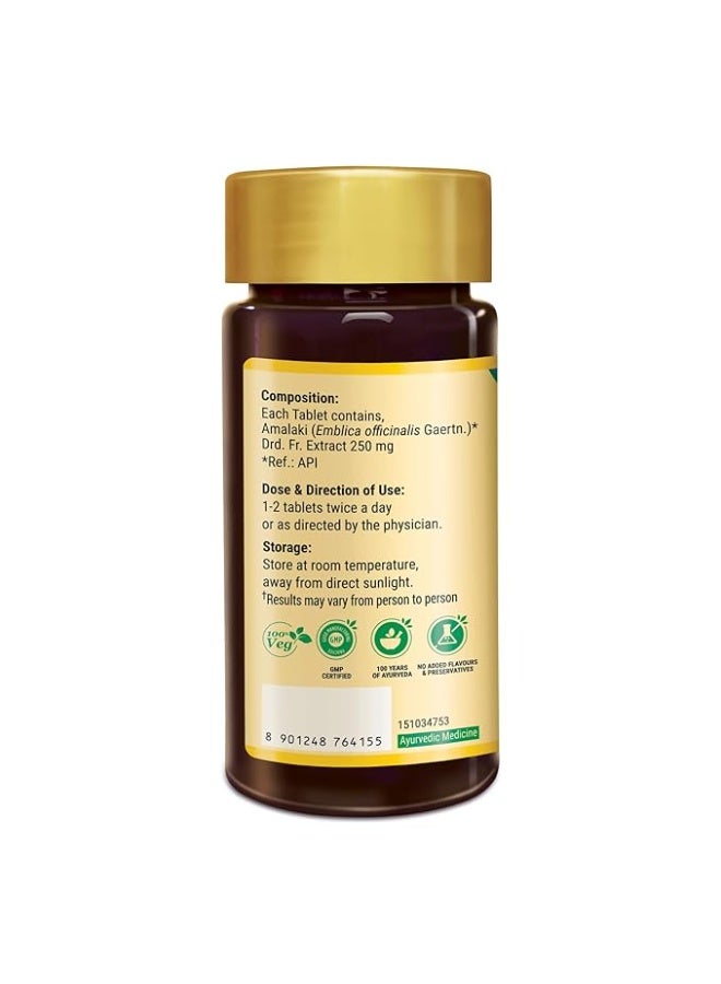Zandu Amalaki Tablets with 100% Pure Amalaki Extract for Enhanced Immunity & Wellness | Rich in Vitamin C & Antioxidants | Promotes Skincare & Haircare | 100% Safe & Vegetarian | (60 Tabs) - Image 3