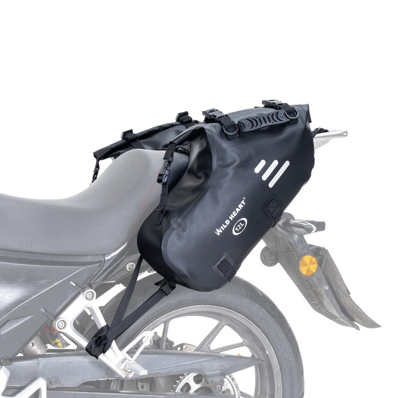 WILD HEART Motorcycle Saddlebags Waterproof 24L 12L2 Side Pannier Bags TPU - Image 2