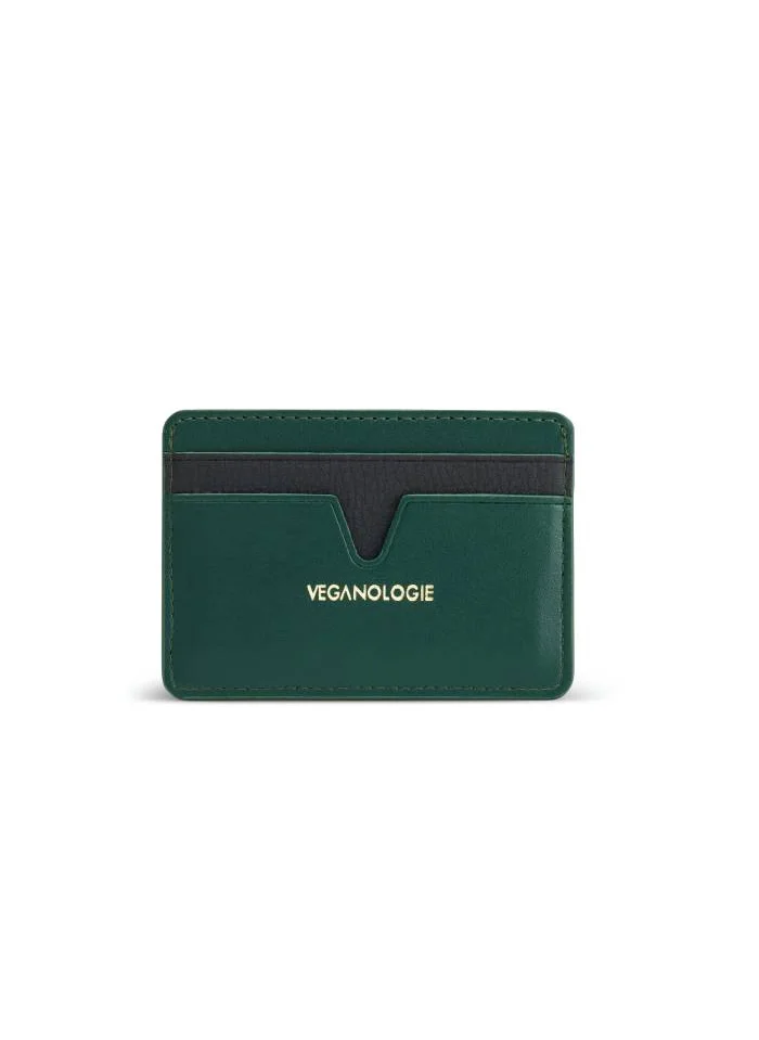 فيجانولوجي Cider Apple Leather Card Holder in Green Made From 4 Apples