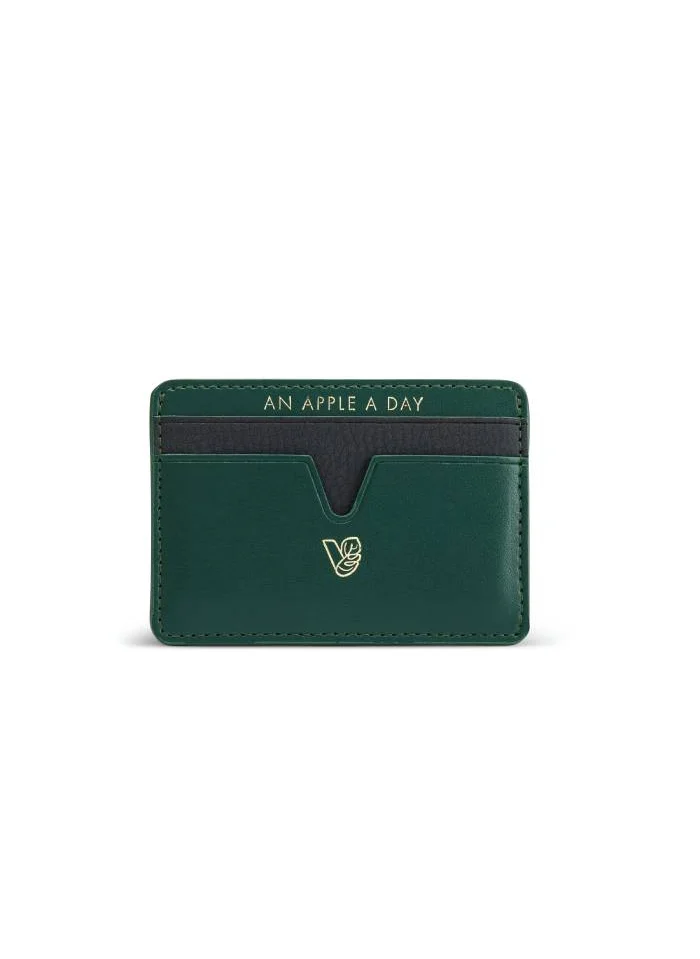 Veganologie Cider Apple Leather Card Holder in Green Made From 4 Apples