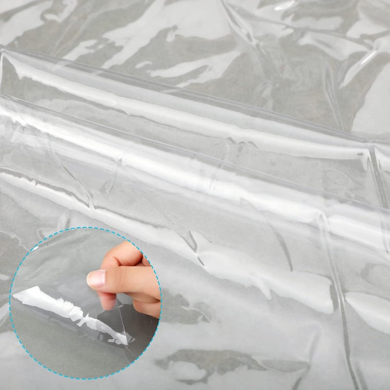 Eaasty 2 Sheets 0.3 mm Clear Plastic Vinyl Sheeting 54 x 36 Inch PVC Clear Vinyl Sheet Roll Protector Tablecloth Rectangular Table Pads for Dining Room - Image 2