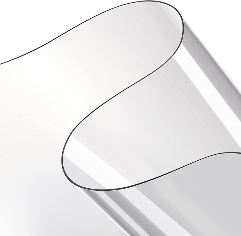 Eaasty 2 Sheets 0.3 mm Clear Plastic Vinyl Sheeting 54 x 36 Inch PVC Clear Vinyl Sheet Roll Protector Tablecloth Rectangular Table Pads for Dining Room - Image 1