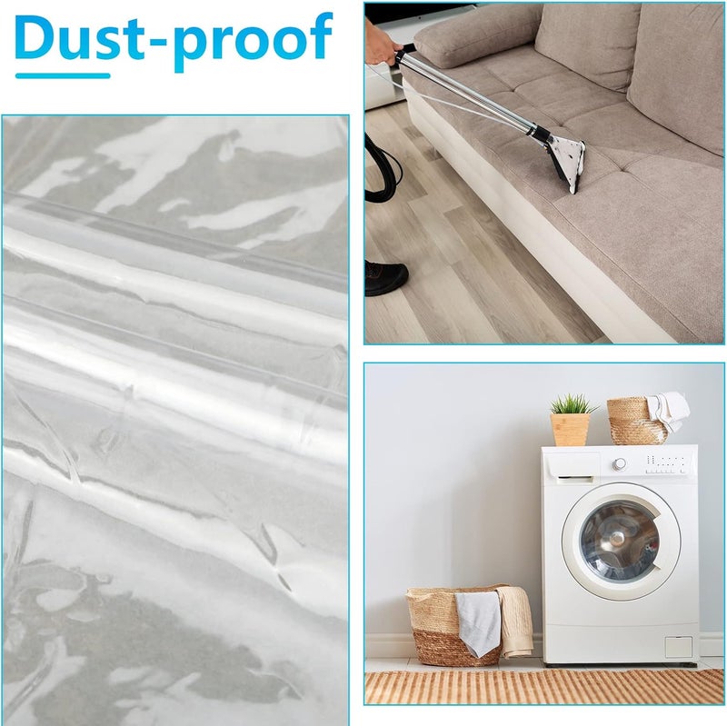 Eaasty 2 Sheets 0.3 mm Clear Plastic Vinyl Sheeting 54 x 36 Inch PVC Clear Vinyl Sheet Roll Protector Tablecloth Rectangular Table Pads for Dining Room - Image 3