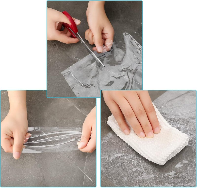 Eaasty 2 Sheets 0.3 mm Clear Plastic Vinyl Sheeting 54 x 36 Inch PVC Clear Vinyl Sheet Roll Protector Tablecloth Rectangular Table Pads for Dining Room - Image 5