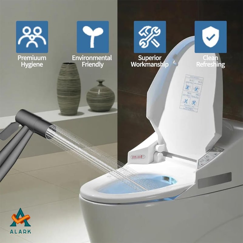 Alark Black Finish ABS Health Sanitary Faucet for Bathroom Spray Toilet Shower Faucet Stainless Steel Heavy Duty Health Faucet 1in2Out Dual Control Valve Jet Spray Kitchen Sprayer 265x215x8 CM - Image 5