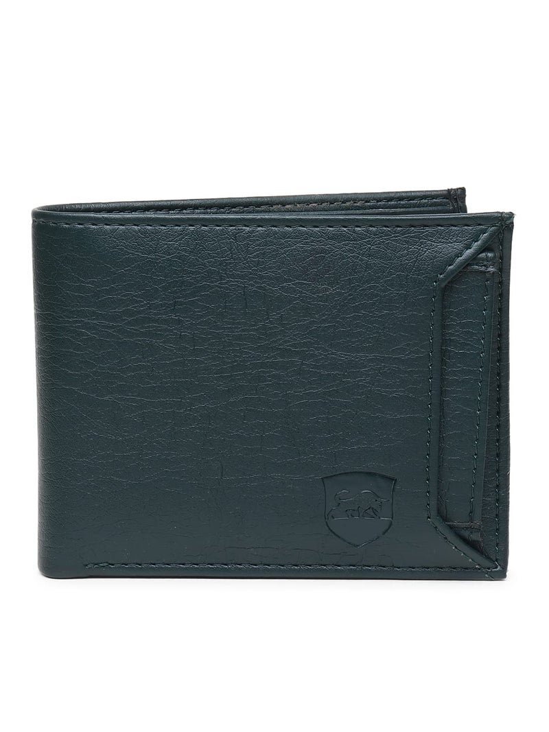 SAMTROH Slider ATM Design PU Leather Wallet for Men | 6 Card Slots I 2 Currency & Secret Compartments I 1 Coin Pocket & 1 ID Card Slots (Green) - Image 1