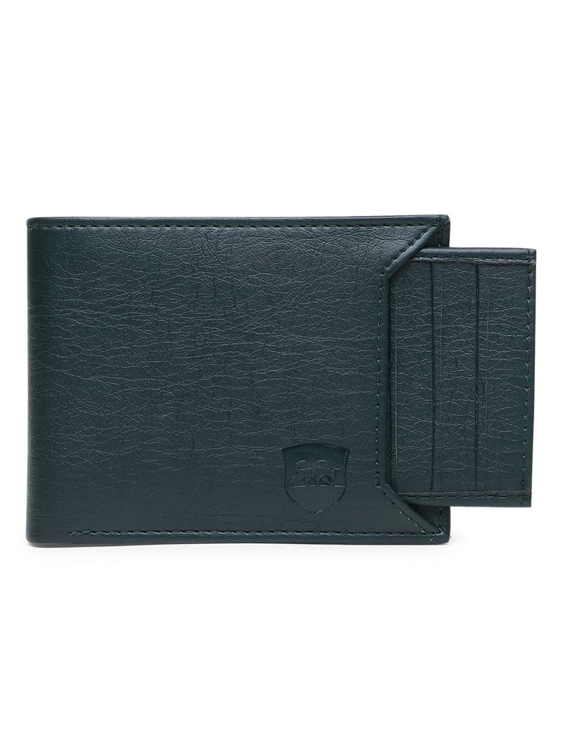SAMTROH Slider ATM Design PU Leather Wallet for Men | 6 Card Slots I 2 Currency & Secret Compartments I 1 Coin Pocket & 1 ID Card Slots (Green) - Image 4