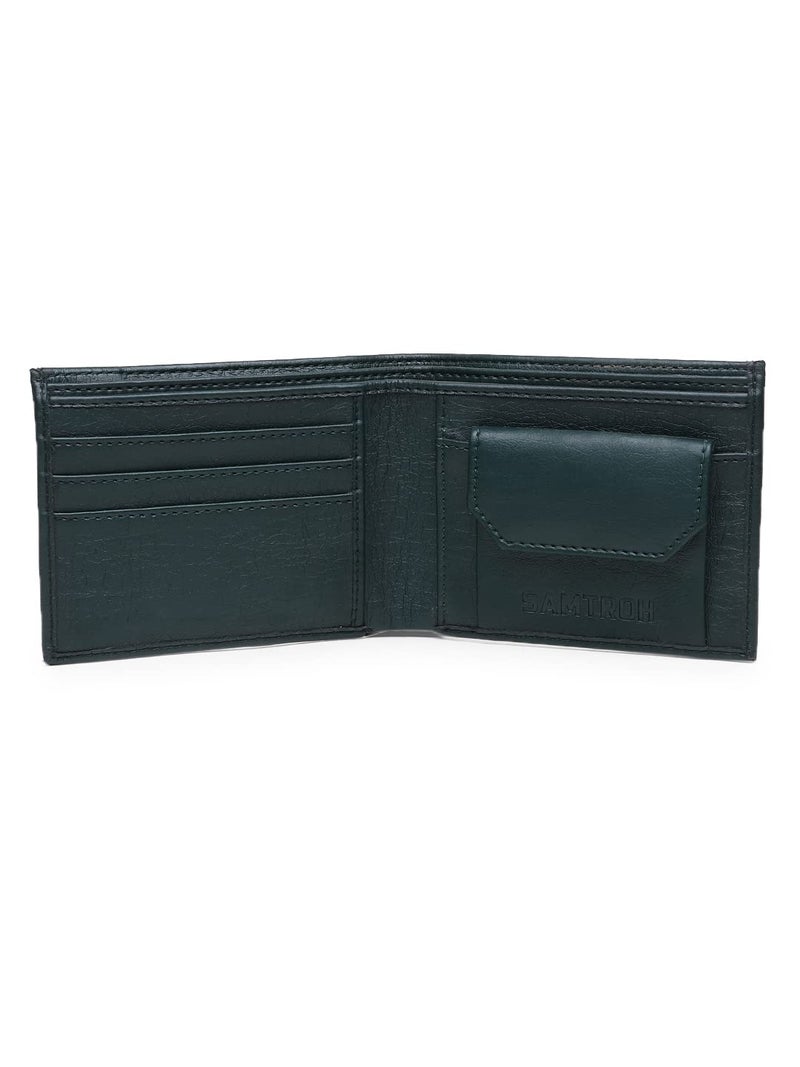 SAMTROH Slider ATM Design PU Leather Wallet for Men | 6 Card Slots I 2 Currency & Secret Compartments I 1 Coin Pocket & 1 ID Card Slots (Green) - Image 3