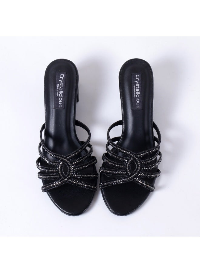 Crystalicious Warm 2.0 Handcarfted Block Heel 2 Inches Round Toe High Heel for for Party, Casual, Work, Date, Cocktail, Nightclub - Image 1