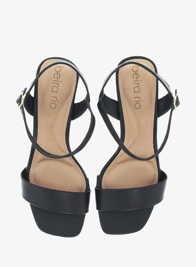 Beira Rio BLACK Beira Rio Ladies Low Heel Sandals Black | Made In Brazil for Women | Best Price UAE