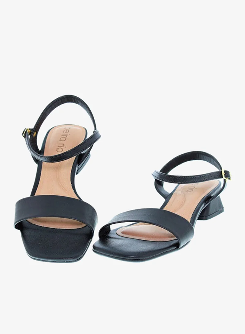 Beira Rio BLACK Beira Rio Ladies Low Heel Sandals Black | Made In Brazil for Women | Best Price UAE