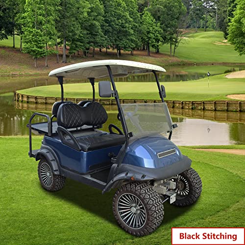 NOKINS P Diamond Seat Cover for Golf Cart Club Car Precedent Original Regular Cushion, No Stapler Required, Golf Cart Vinyl Replacement Front Seat Cover Black Stitching - Image 5