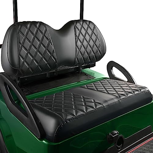 NOKINS P Diamond Seat Cover for Golf Cart Club Car Precedent Original Regular Cushion, No Stapler Required, Golf Cart Vinyl Replacement Front Seat Cover Black Stitching - Image 1