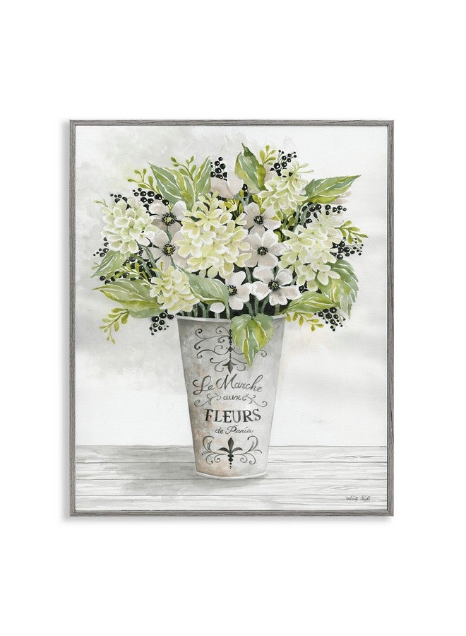 Stupell Industries French Floral Greenery Bouquet Parisian Charm Flowers Framed Giclee Art Design by Cindy Jacobs - Image 1