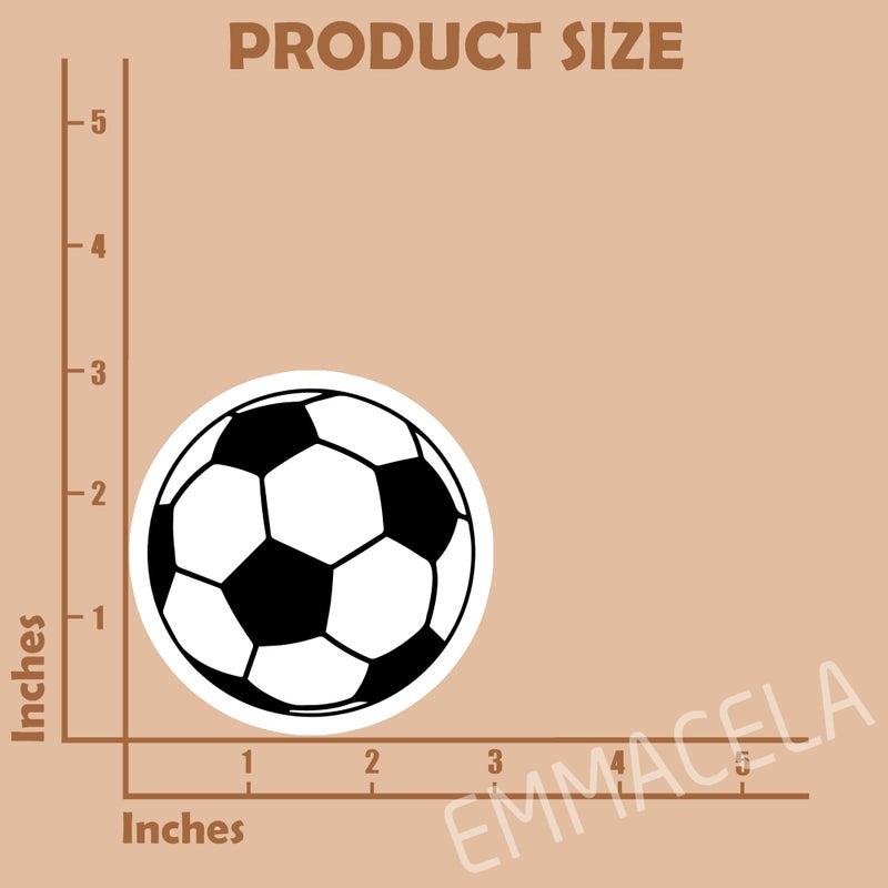 EMMACELA (3PCS) Soccer Ball Stickers â€“ Waterproof Vinyl Decals for Laptop, Water Bottle, Notebook, Phone, Gift for Soccer Players, Teams, Fans, Sports Stickers â€“ 3" x 3" - Image 2