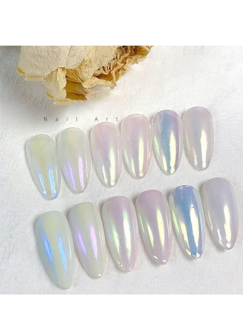 Captaintech 6 Colors Chrome Nail Powder, Mermaid Mirror Powder Neon Art Manicure Pigment Glitter Set DIY Salon Home Gifts for Women Decoration 6 in 1 - Image 5