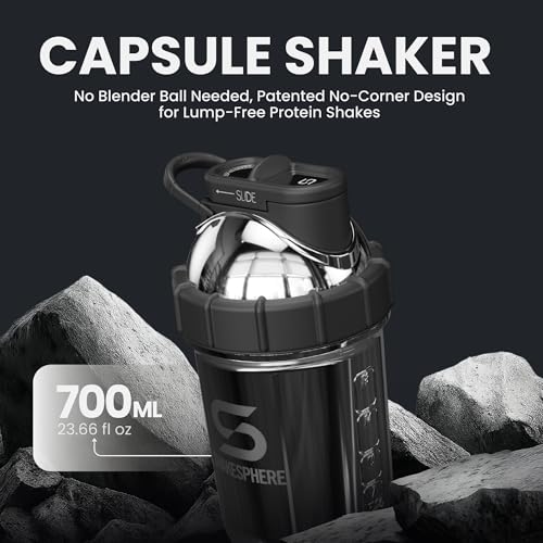 SHAKESPHERE Stainless Steel Shaker Bottle 24oz Insulated Protein Shaker Bottle for Hot Cold Drinks Ideal for Shakes Smoothies LeakProof BPAFree No Mixer Ball Needed Mirrored Silver - Image 3