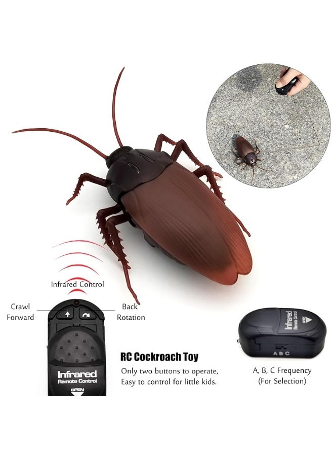 Tipmant Tipmant RC Cockroach Remote Control Car Vehicle Animal Toys Electronic Realistic Fake Big Insect Bug Glowing Eyes Kids Gift  - Image 3