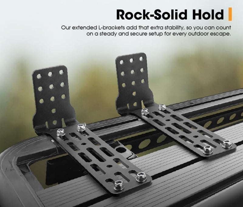 SAN HIMA SanHima Pair Awning Mounting Brackets - Extended L-Brackets for Roof Rack Cross Bars - Image 4