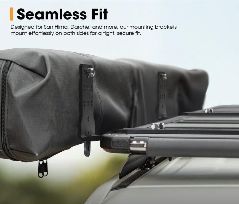 SAN HIMA SanHima Pair Awning Mounting Brackets - Extended L-Brackets for Roof Rack Cross Bars - Image 3