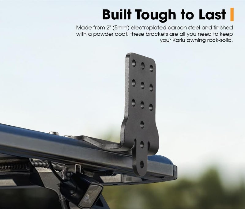 SAN HIMA SanHima Pair Awning Mounting Brackets - Extended L-Brackets for Roof Rack Cross Bars - Image 2