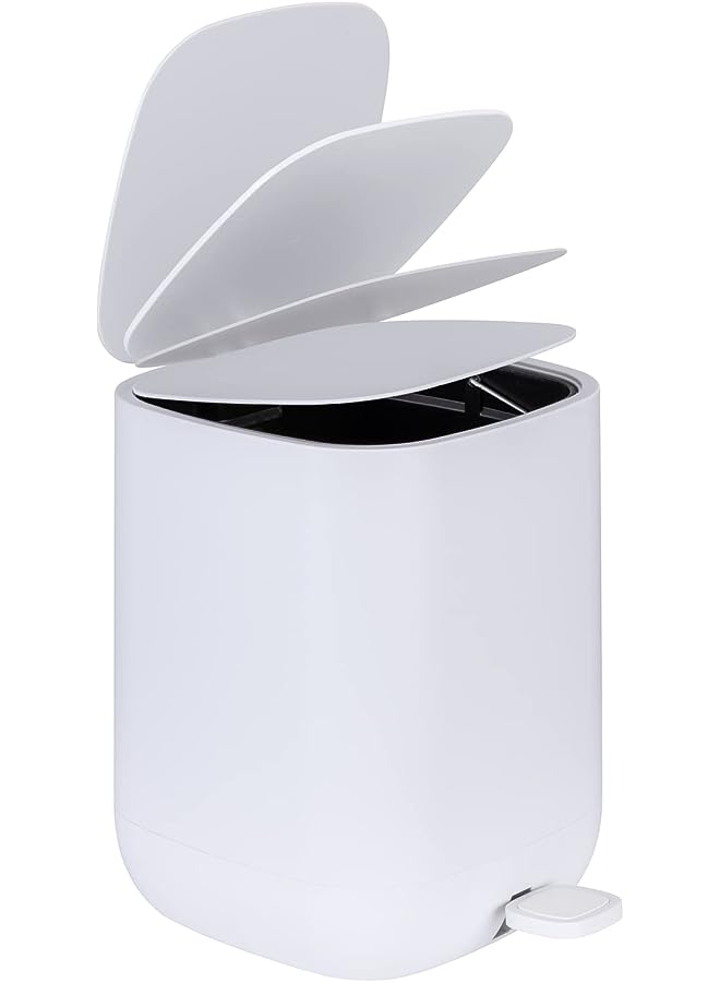 Raxoom Pedal Bin Davos, Polypropylene, Soft Close Home Garbage Can, Durable & Strong Construction, 5 Litre Capacity, 23x26x27cm, White - Image 1