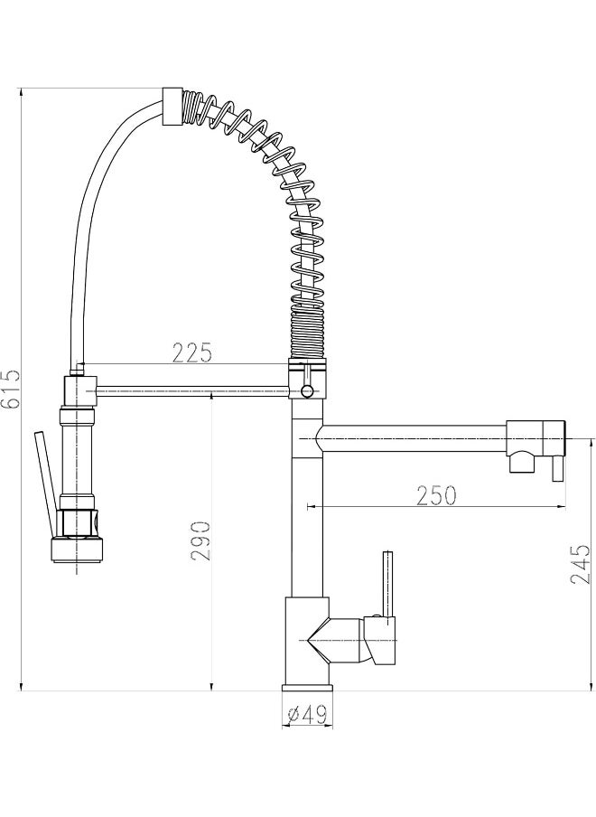 Hesanit Deck Mounted Kitchen Mixer With Sprayer - Chrome Single Handle Pull Down - pzsku/ZB0757337F7934CD3D5C7Z/45/_/1740037227/a39a47d9-9a45-4301-a401-6da34e2d8aca