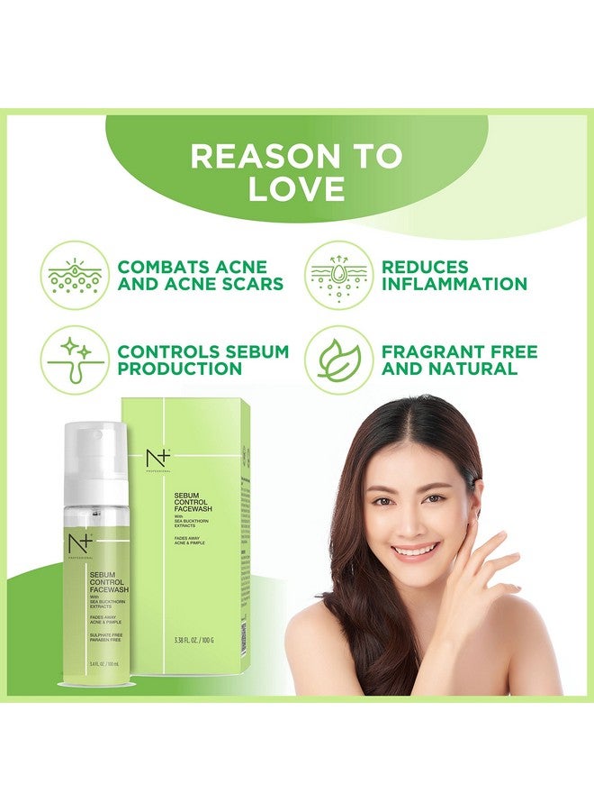 N Plus Professional Sebum Control facewash, Fades away acne and pimples, 100ML - Image 4