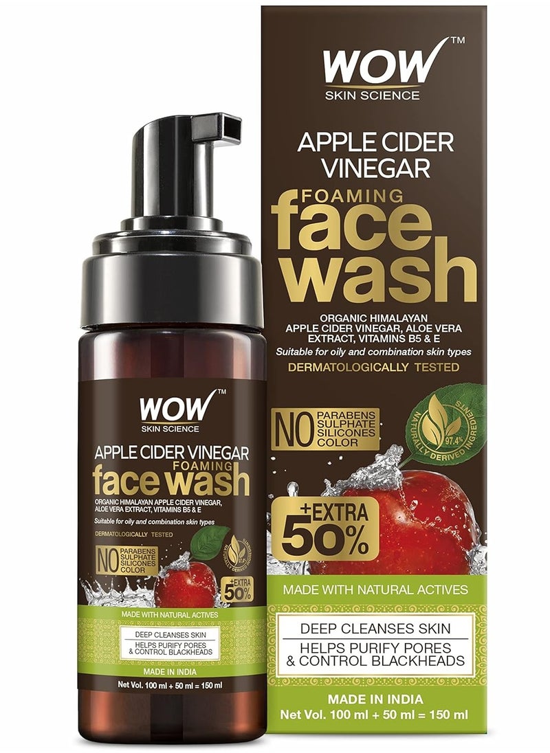 WOW Skin Science Apple Cider Vinegar Foaming Face Wash 150mL