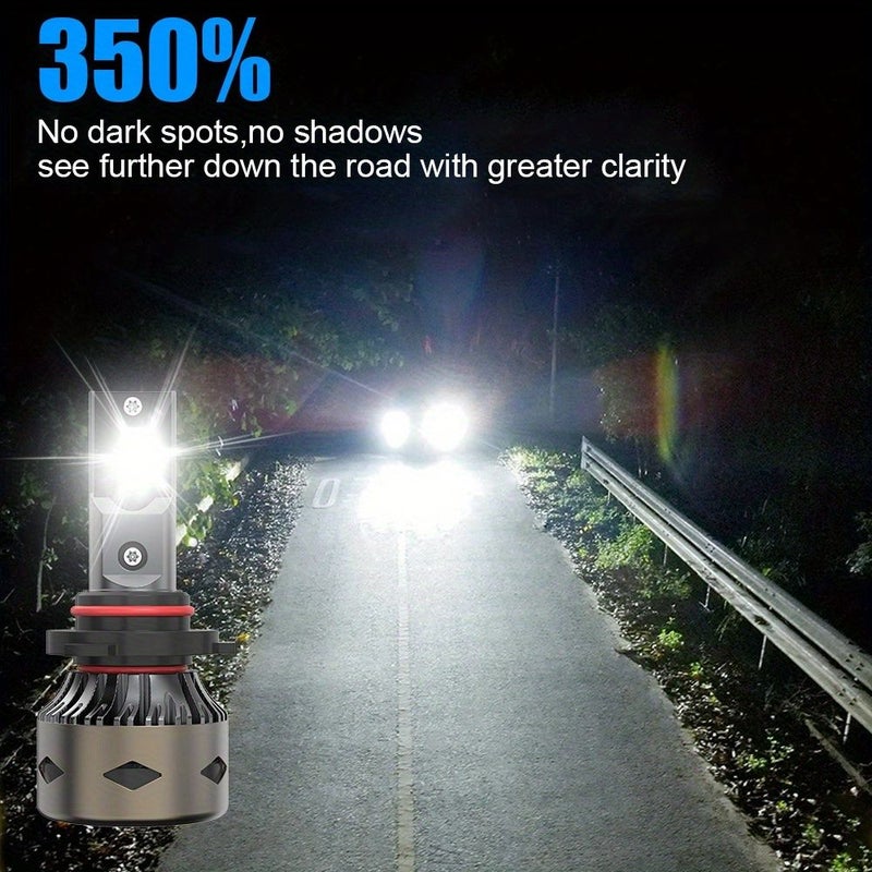 2 قطعة من لمبات LED عالية الجودة للكشافات الأمامية، طراز 9006 Hb3، لون أبيض 6500K، 28000 لومن، 12 فولت - Image 5