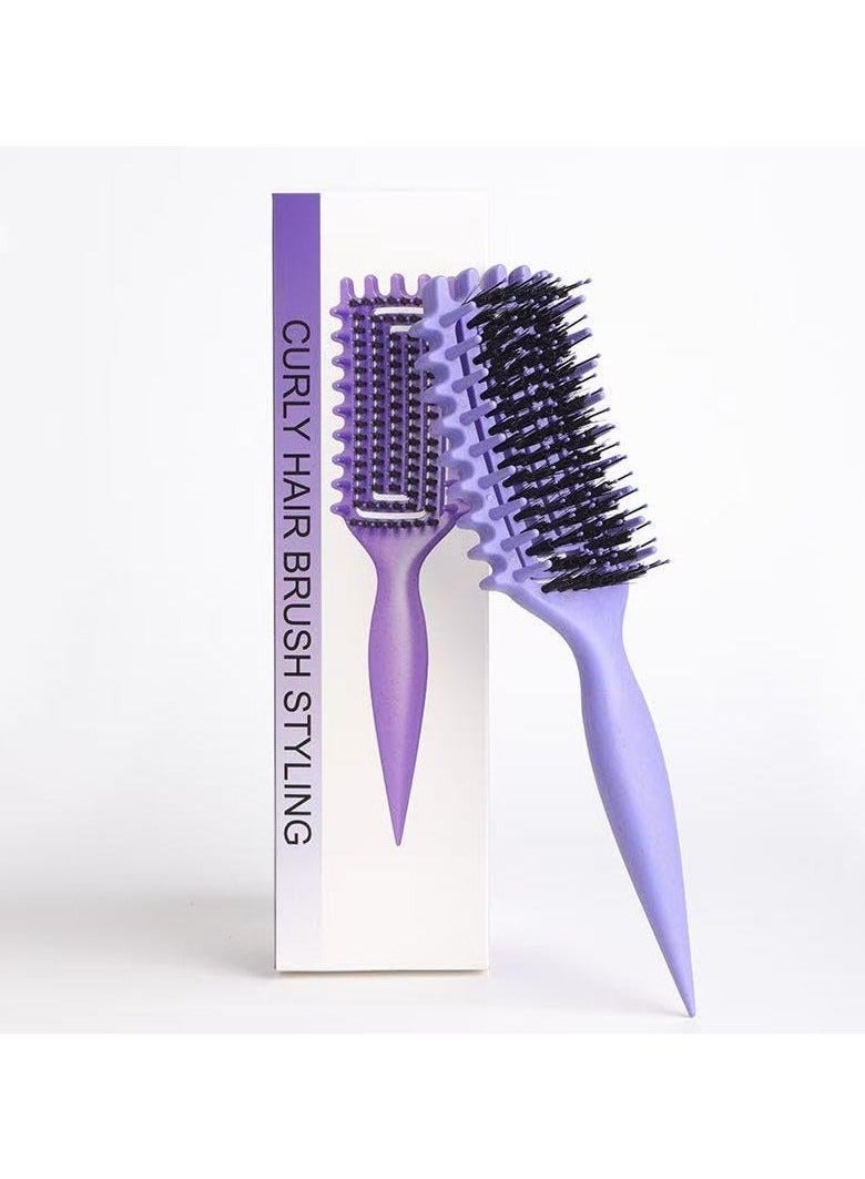 ATRJSZ Curly Hair Brush Defining, Vented Curl Defining Brush for Effortlessly Detangling Shaping and Styling Women's Men's Curls on All Wet or Dry Hair Types, Reduces Frizz (Purple)  - Image 1