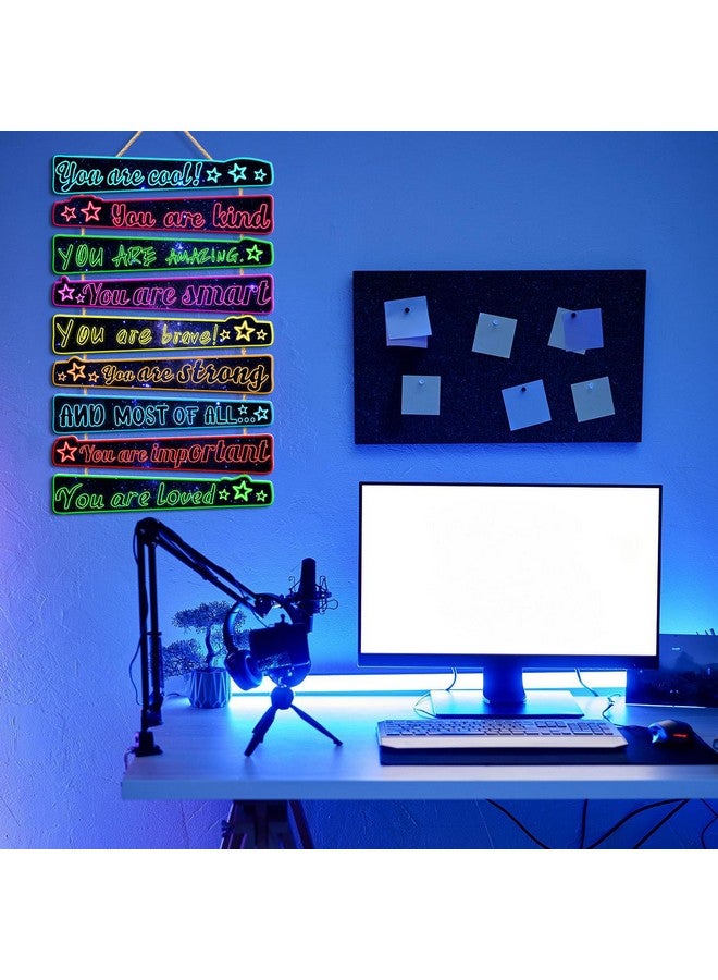 HATARU 9PCS Gaming Wall Decor Game Room Wood Art Sign for Boys Room Decoration You Are Quotes Sign Neon Inspirational Wall Sign Gamer Hanging Plaque for Kids Gift Bedroom Playroom Teen Boy Gifts Wall Decor - Image 5