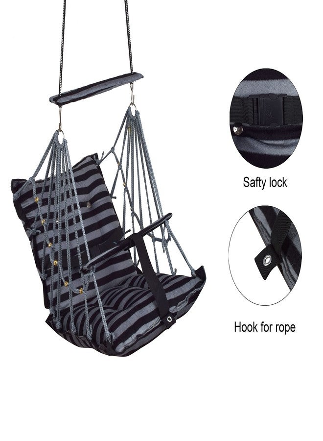 Windson Craft® Cotton Baby Swing for Kids jhula 1-5 Years Swings Cradle Chair uyyala New Born Baby Gifts Foldable and Washable with Safety Belt, Home & Garden (Patta Grey) - Image 3