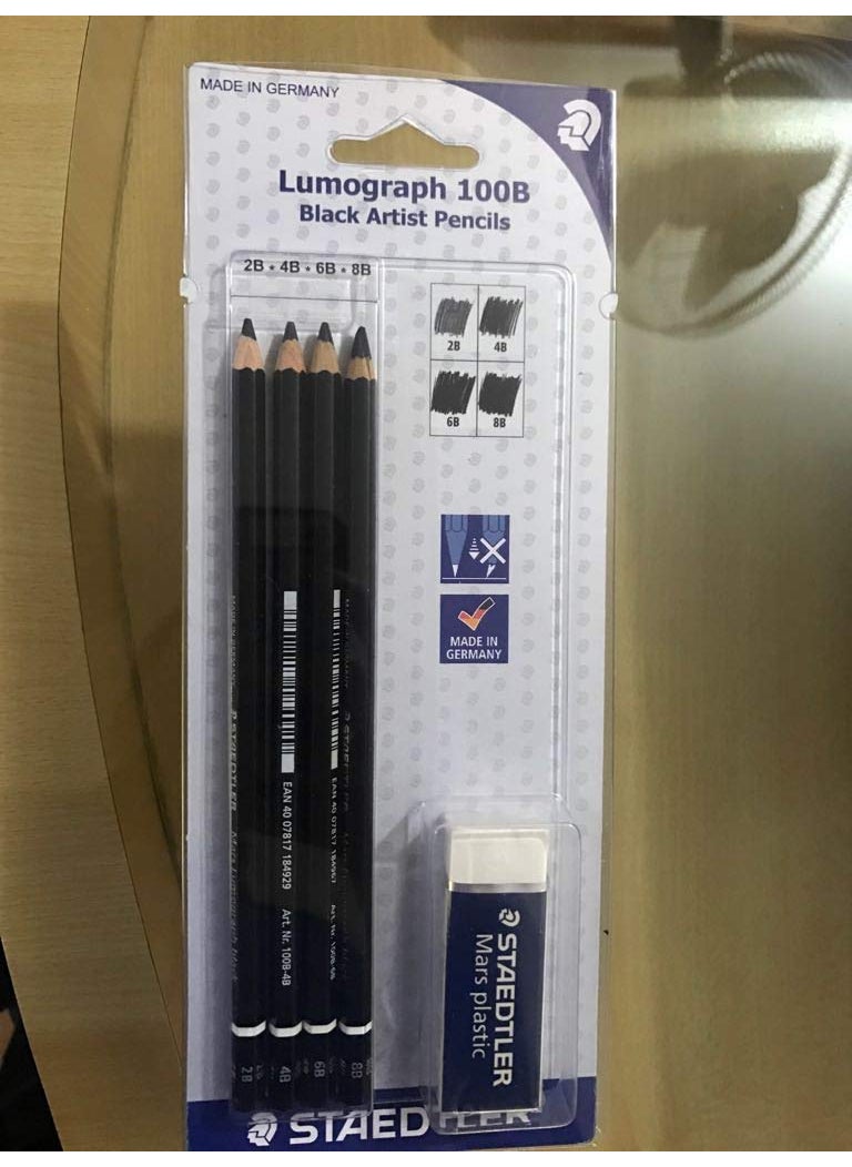 STAEDTLER Staedtler Mars Lumograph Artist Assorted Pencil Set Black 