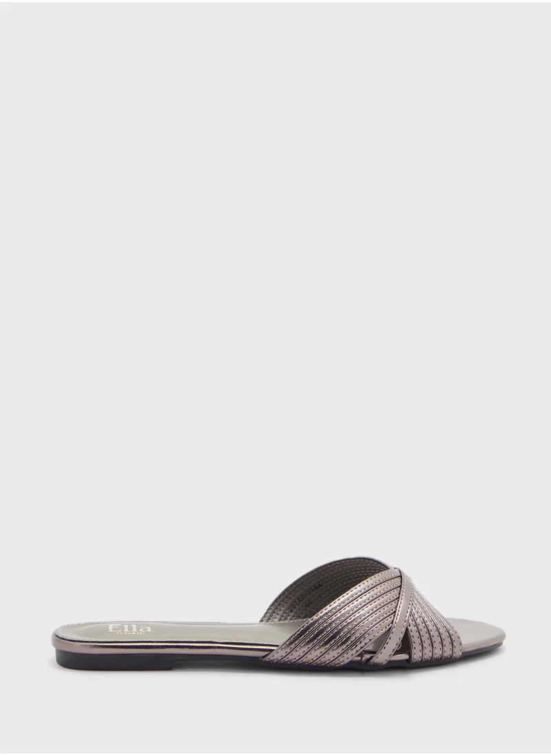 ELLA Metallic Stitch Detail Sandal