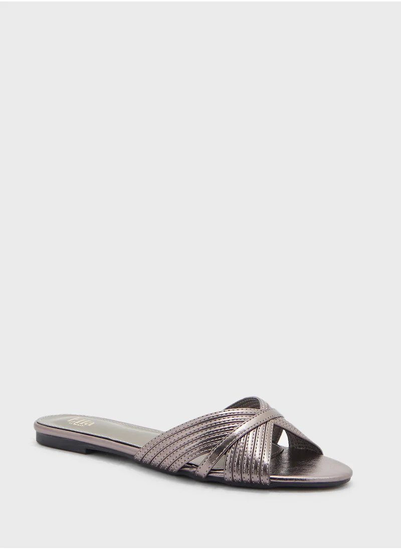 ELLA Metallic Stitch Detail Sandal