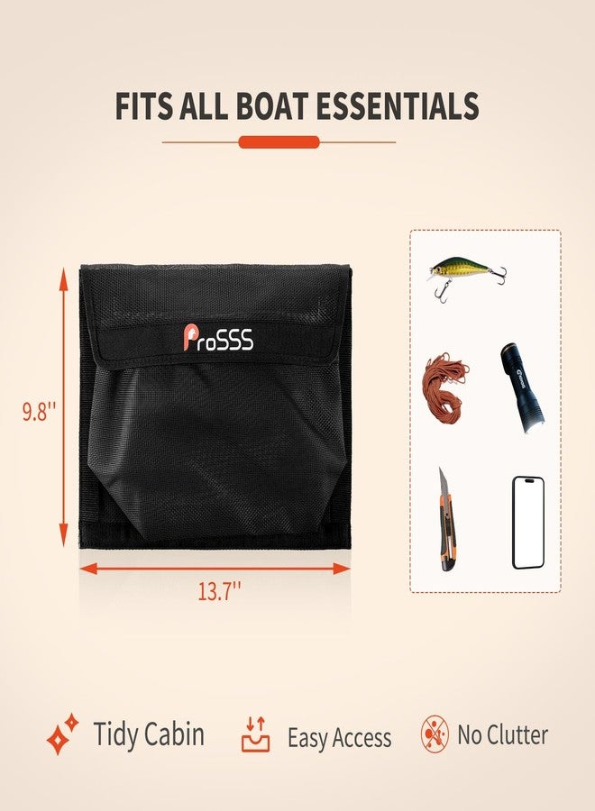 ProSSS (1/2Pack) Boat Storage Mesh Bag with Secure Lid - 13.7" x 9.8" - Upgraded Leak-Proof Design/Adhesive Backing/Perfect Boat Organizer-Boat Accessories-Keeps Contents Secure in Rough Waters - Image 5