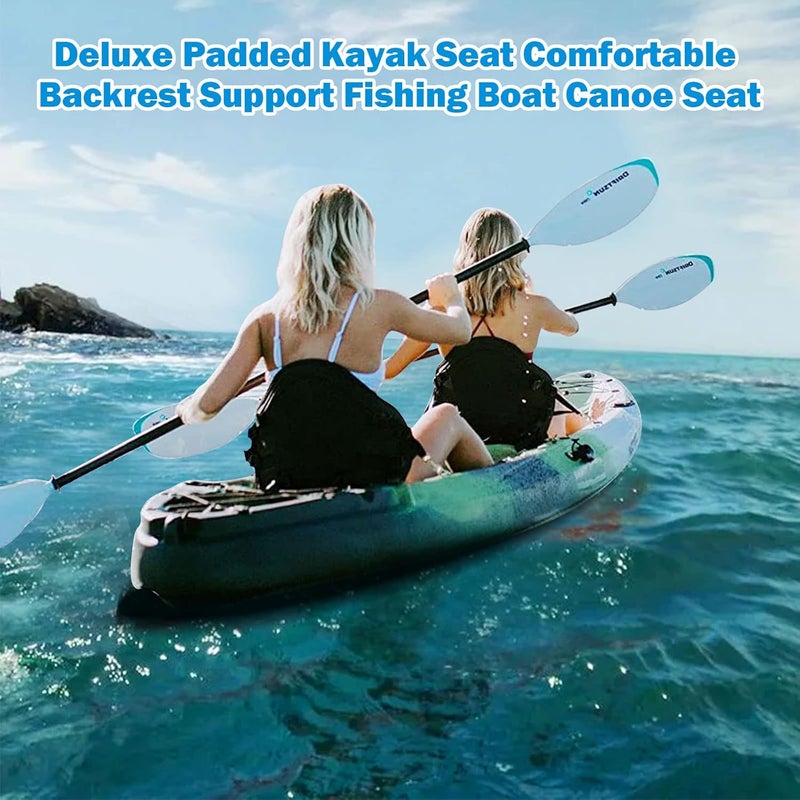CLIO Kayak Seat Deluxe Padded Fishing Boat Seat Deluxe Sit-On-Top Canoe Seat Cushioned - Comfortable Backrest Support Universal Sit with Adjustable Back Strap Detachable Storage Bag - Image 3