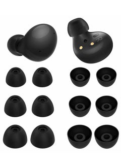 KASTWAVE 6 Pairs Silicone for Galaxy Buds 2 Ear Tips Earbuds, Soft Rubber Flexible Eartips Buds Wing Tips Fit in Case Compatible with Samsung Galaxy Buds 2 / Galaxy Buds Plus, Anti-Slip, S/M/L 3 Size - Black  - Image 1
