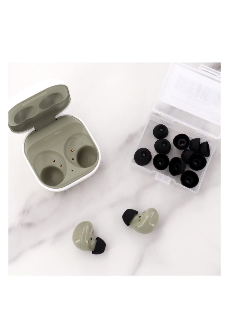 KASTWAVE 6 Pairs Silicone for Galaxy Buds 2 Ear Tips Earbuds, Soft Rubber Flexible Eartips Buds Wing Tips Fit in Case Compatible with Samsung Galaxy Buds 2 / Galaxy Buds Plus, Anti-Slip, S/M/L 3 Size - Black  - Image 4