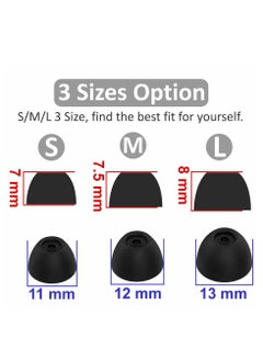 KASTWAVE 6 Pairs Silicone for Galaxy Buds 2 Ear Tips Earbuds, Soft Rubber Flexible Eartips Buds Wing Tips Fit in Case Compatible with Samsung Galaxy Buds 2 / Galaxy Buds Plus, Anti-Slip, S/M/L 3 Size - Black  - Image 5