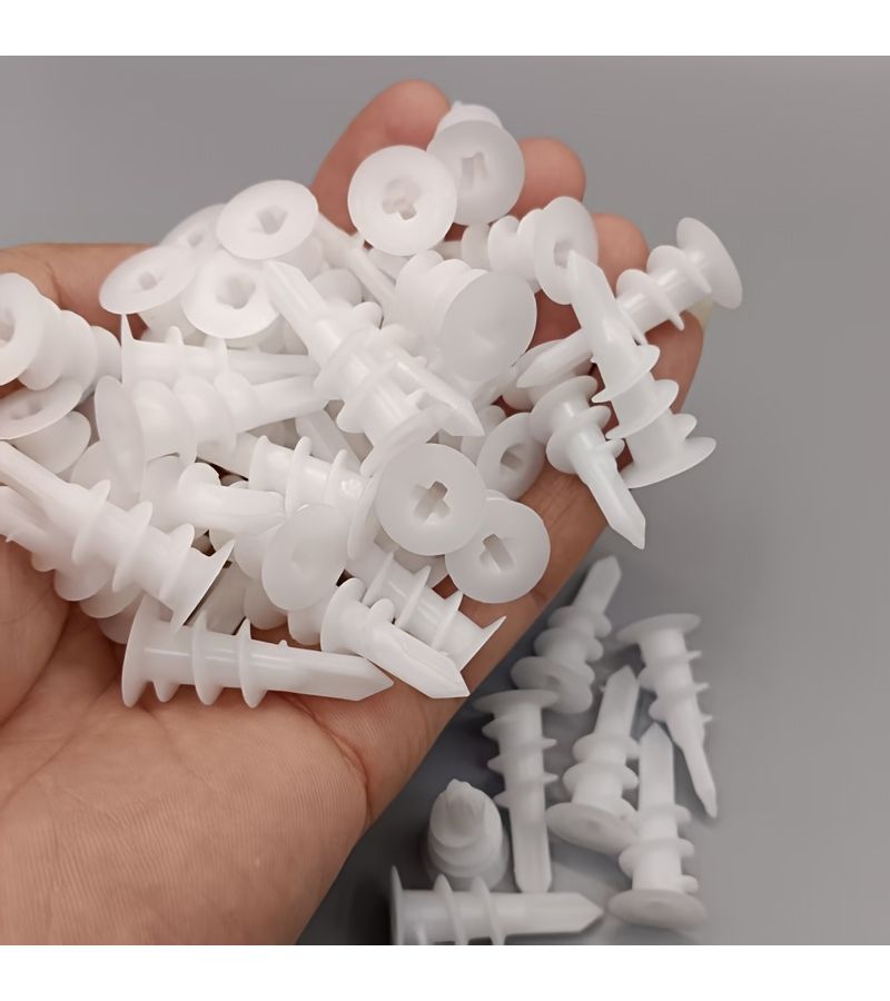 55 Pcs Heavy Duty Nylon Wall Plugs Self Drilling Drywall Anchors 10 33mm 0 39in 1 3in Spiral Groove Design Easy Installation Strong Holding Power For Wall Ceiling Furniture Light Curtain Mounting - Image 5