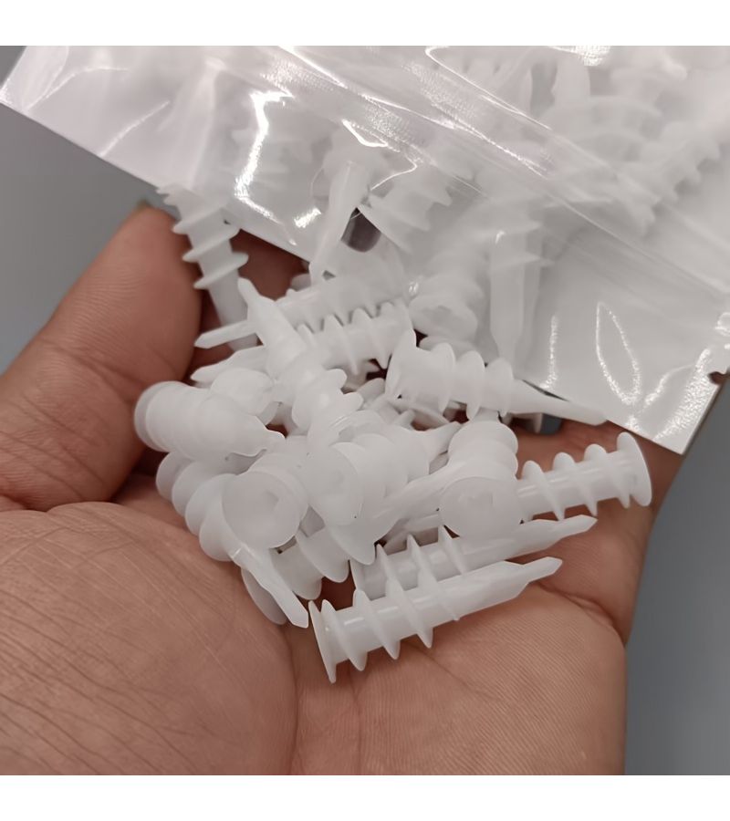 55 Pcs Heavy Duty Nylon Wall Plugs Self Drilling Drywall Anchors 10 33mm 0 39in 1 3in Spiral Groove Design Easy Installation Strong Holding Power For Wall Ceiling Furniture Light Curtain Mounting - Image 4